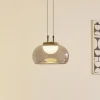 Lucande Pendellamper|Pendellamper > LED-hængelampe Dain, 1 lyskilde, røggrå, glas