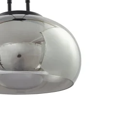 Lucande Pendellamper|Pendellamper > LED-hængelampe Dain, 1 lyskilde, røggrå, glas