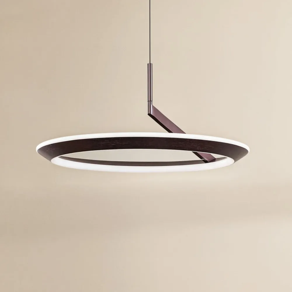 Pendellamper|Pendellamper ^ Lucande LED-hængelampe Eldra, kaffebrun, Ø 55 cm, CCT