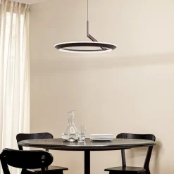 Pendellamper|Pendellamper ^ Lucande LED-hængelampe Eldra, kaffebrun, Ø 55 cm, CCT