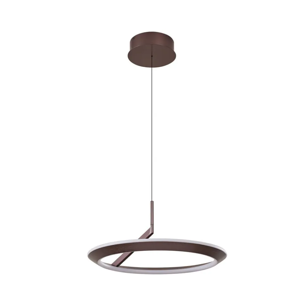 Pendellamper|Pendellamper ^ Lucande LED-hængelampe Eldra, kaffebrun, Ø 55 cm, CCT