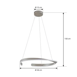 Lucande Pendellamper|Pendellamper > LED-hængelampe Eloura, sølv, Ø58cm, metal, CCT