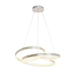 Lucande Pendellamper > LED-hængelampe Gunbritt, Ø 80 cm, sølv, dæmpbar