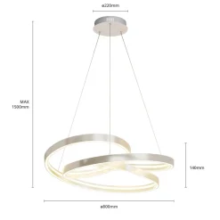 Lucande Pendellamper > LED-hængelampe Gunbritt, Ø 80 cm, sølv, dæmpbar