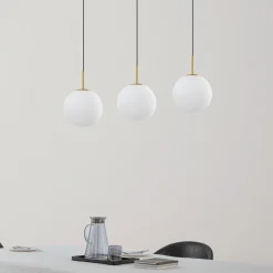 Lucande Pendellamper|Pendellamper > LED-hængelampe Joran, 3 lyskilder, hvid, glas