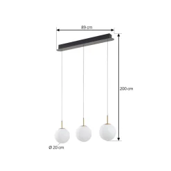 Lucande Pendellamper|Pendellamper > LED-hængelampe Joran, 3 lyskilder, hvid, glas