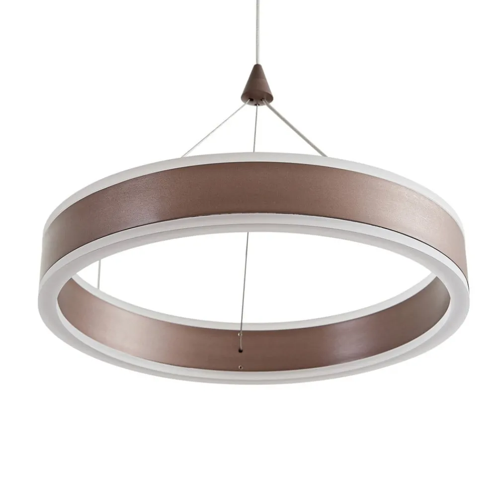 Pendellamper|Pendellamper ^ Lucande LED-hængelampe Kolo, brun, 3 lyskilder, dæmpbar