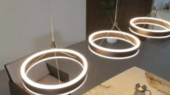 Pendellamper|Pendellamper ^ Lucande LED-hængelampe Kolo, 114 cm, 3 lyskilder, brun, dæmpbar