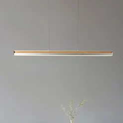 Pendellamper|Pendellamper ^ Lucande LED-hængelampe Lutana, rosaguld/træfarvet, 101 cm