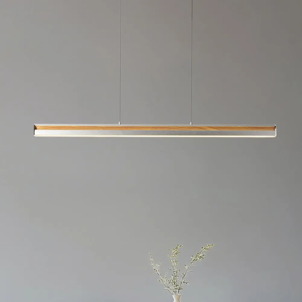 Pendellamper|Pendellamper ^ Lucande LED-hængelampe Lutana, rosaguld/træfarvet, 101 cm