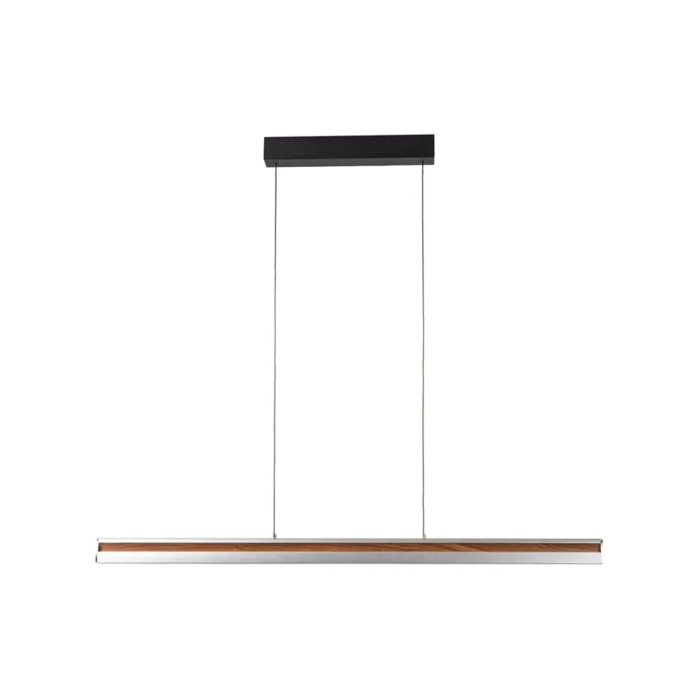 Pendellamper|Pendellamper ^ Lucande LED-hængelampe Lutana, rosaguld/træfarvet, 101 cm