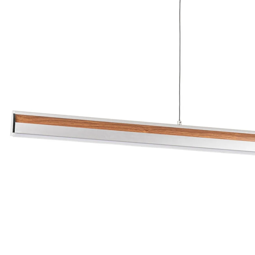 Pendellamper|Pendellamper ^ Lucande LED-hængelampe Lutana, rosaguld/træfarvet, 101 cm