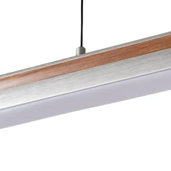 Pendellamper|Pendellamper ^ Lucande LED-hængelampe Lutana, rosaguld/træfarvet, 101 cm