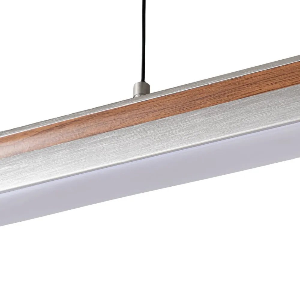 Pendellamper|Pendellamper ^ Lucande LED-hængelampe Lutana, rosaguld/træfarvet, 101 cm