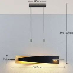 Lucande Pendellamper|Pendellamper > LED-hængelampe Marija, 101 cm, sort, dæmpbar