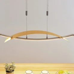 Lucande Pendellamper|Pendellamper > LED-hængelampe Marija, 91 cm, guldfarvet, dæmpbar