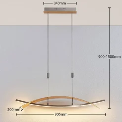 Lucande Pendellamper|Pendellamper > LED-hængelampe Marija, 91 cm, guldfarvet, dæmpbar