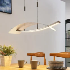 Lucande Pendellamper|Pendellamper > LED-hængelampe Marija, 91 cm, sølv, dæmpbar