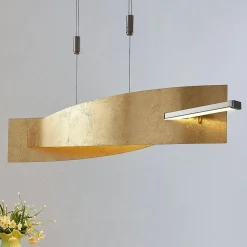 Lucande Pendellamper > LED-hængelampe Marija, 101 cm, guldfarvet, dæmpbar