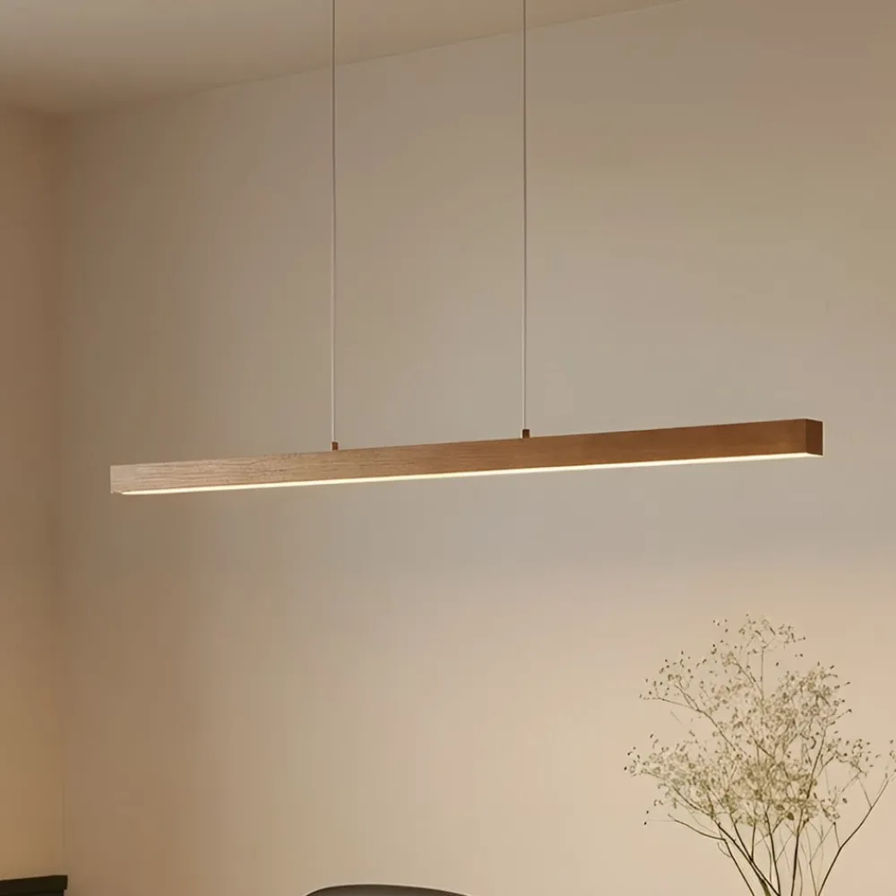 Pendellamper|Pendellamper ^ Lucande LED-hængelampe Nihalo, træ, 122 cm, dæmpbar, CCT