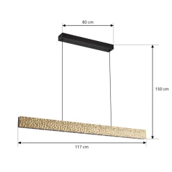 Pendellamper|Pendellamper ^ Lucande LED-hængelampe Nivara, 117 cm, guld, metal