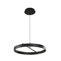 Lucande Pendellamper|Pendellamper > LED-hængelampe Rovan, Ø 60 cm, sort, CCT, dæmpbar