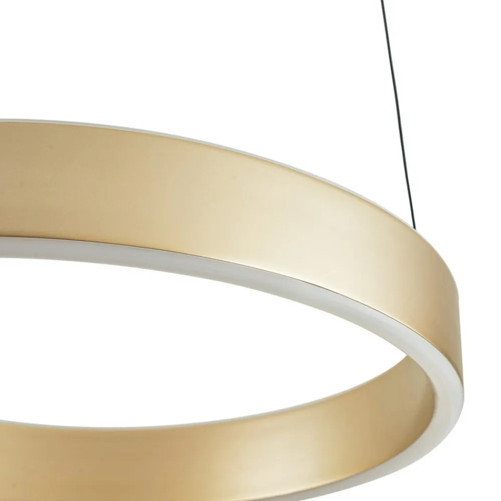 Lucande Pendellamper|Pendellamper > LED-hængelampe Tindra, Ø 40 cm, guld, dæmpbar