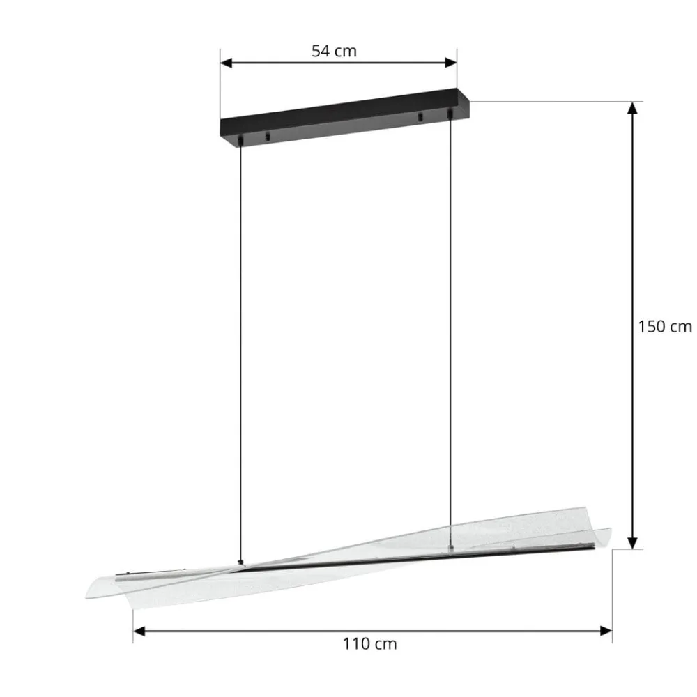 Pendellamper|Pendellamper ^ Lucande LED-hængelampe Vellia, sort, længde 112 cm, CCT