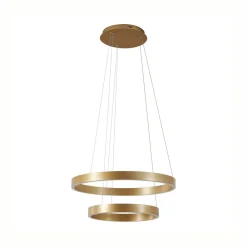 Lucande Pendellamper|Pendellamper > LED-hængelampe Yonam, Ø 60 cm, 2 lyskilder, guld, CCT
