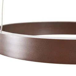 Lucande Pendellamper > LED-hængelampe Yonam, Ø 60 cm, 2 lyskilder, brun, CCT
