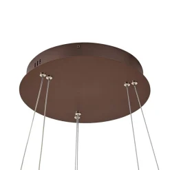 Lucande Pendellamper > LED-hængelampe Yonam, Ø 60 cm, 2 lyskilder, brun, CCT