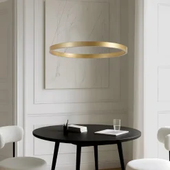 Lucande Pendellamper|Pendellamper > LED-hængelampe Yonam, Ø 80 cm, 1 lyskilde, guld, CCT