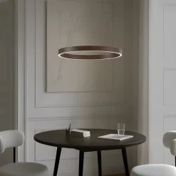 Pendellamper|Pendellamper ^ Lucande LED-hængelampe Yonam, Ø 60 cm, 1 lyskilde, brun, CCT