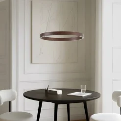 Pendellamper|Pendellamper ^ Lucande LED-hængelampe Yonam, Ø 60 cm, 1 lyskilde, brun, CCT
