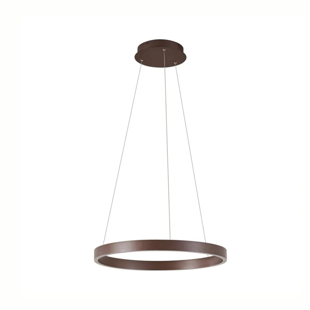 Pendellamper|Pendellamper ^ Lucande LED-hængelampe Yonam, Ø 60 cm, 1 lyskilde, brun, CCT