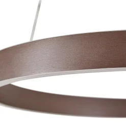 Pendellamper|Pendellamper ^ Lucande LED-hængelampe Yonam, Ø 60 cm, 1 lyskilde, brun, CCT