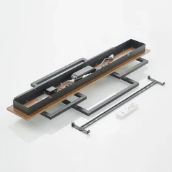 Lucande Arbejdsrum/Kontor|Loftlamper > LED-loftlampe Chariska, 95 cm, sort, træ, CCT
