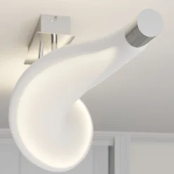 Lucande Loftlamper > LED-loftlampe Edano, 122 cm, hvid, tekstil, dæmpbar