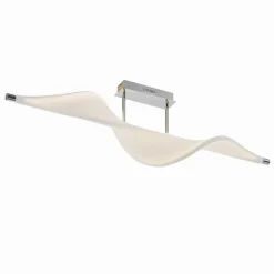Lucande Loftlamper > LED-loftlampe Edano, 122 cm, hvid, tekstil, dæmpbar
