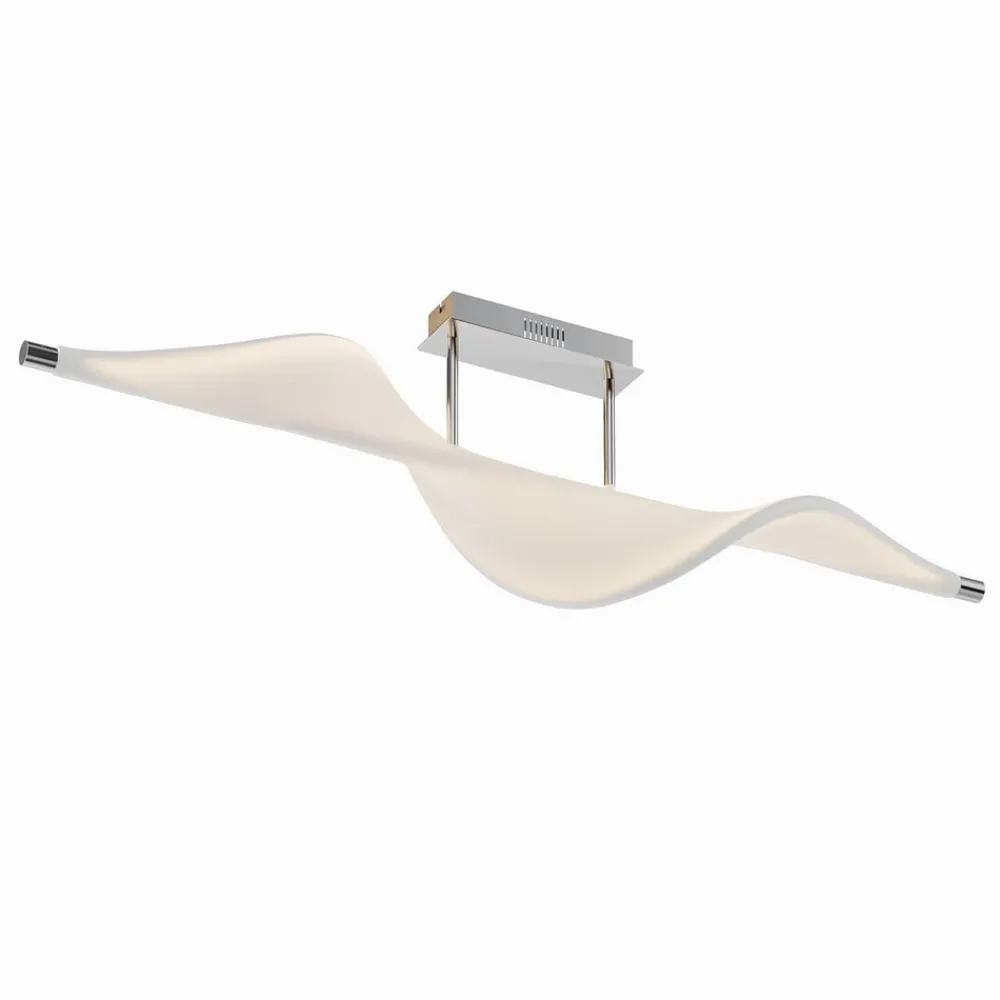 Lucande Loftlamper > LED-loftlampe Edano, 122 cm, hvid, tekstil, dæmpbar
