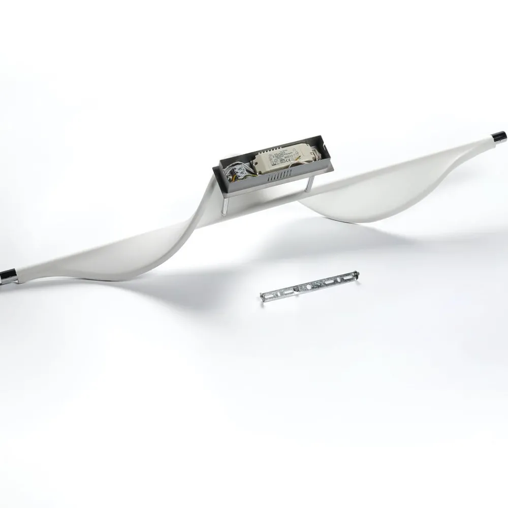 Lucande Loftlamper > LED-loftlampe Edano, 122 cm, hvid, tekstil, dæmpbar