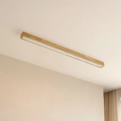 Lucande Gang|Loftlamper > LED-loftlampe Emara, lys træ, eg, dæmpbar