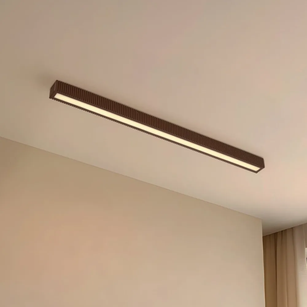 Gang|Loftlamper ^ Lucande LED-loftlampe Emara, mørkt træ, eg, dæmpbar