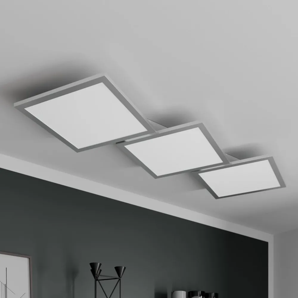 Lucande Loftlamper|Loftlamper > LED-loftlampe Ilira, 3 lyskilder, sølv, CCT, dæmpbar