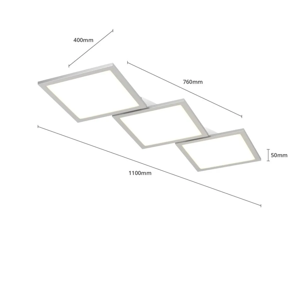 Lucande Loftlamper|Loftlamper > LED-loftlampe Ilira, 3 lyskilder, sølv, CCT, dæmpbar