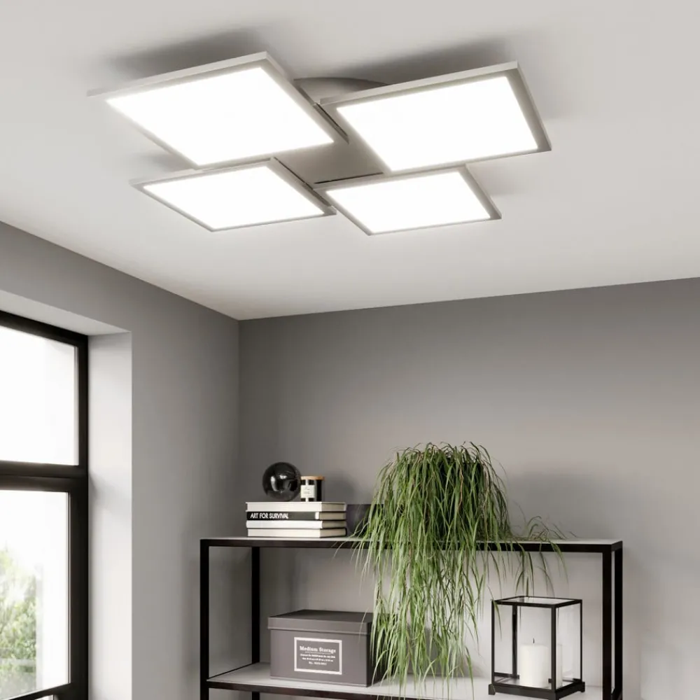 Lucande Arbejdsrum/Kontor|Loftlamper > LED-loftlampe Ilira, 4 lyskilder, sølv, CCT, dæmpbar