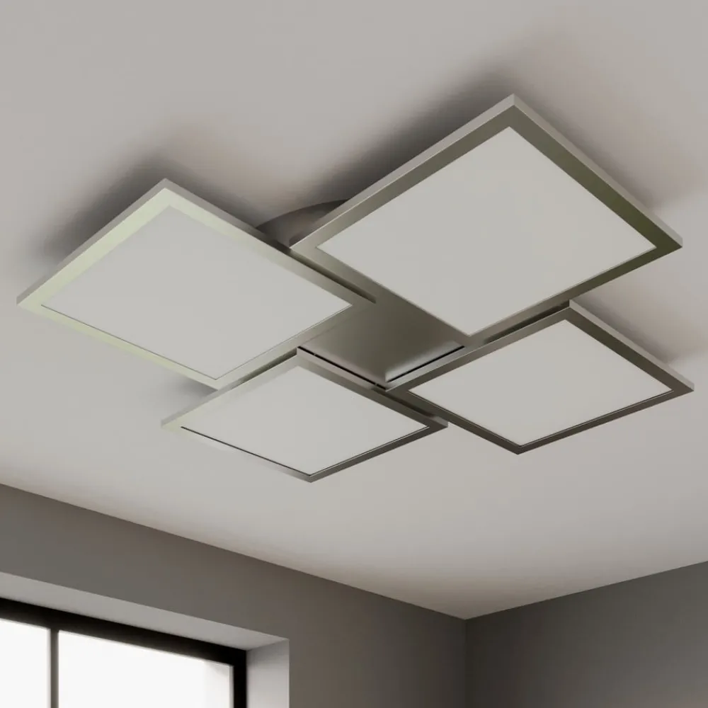 Lucande Arbejdsrum/Kontor|Loftlamper > LED-loftlampe Ilira, 4 lyskilder, sølv, CCT, dæmpbar