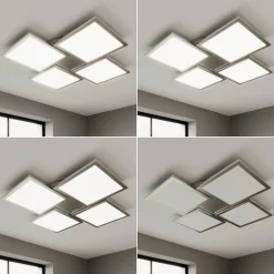 Lucande Arbejdsrum/Kontor|Loftlamper > LED-loftlampe Ilira, 4 lyskilder, sølv, CCT, dæmpbar