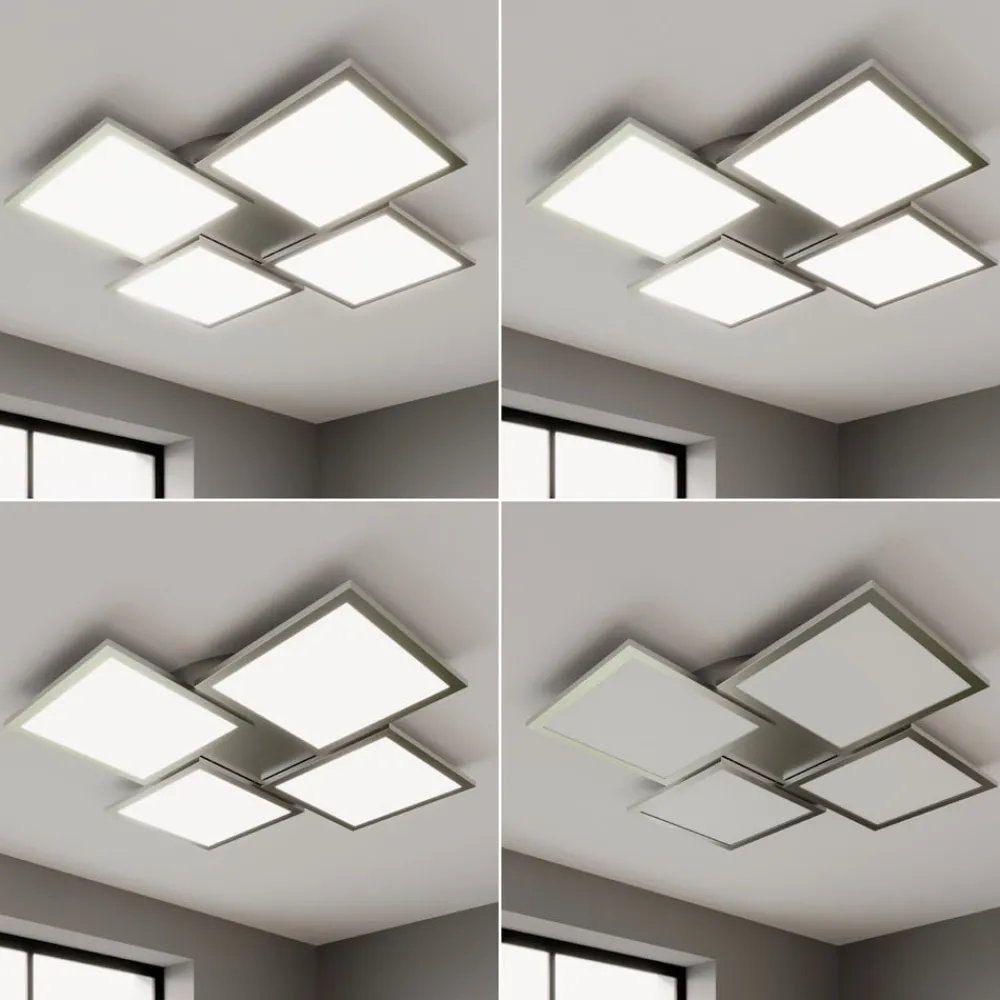 Lucande Arbejdsrum/Kontor|Loftlamper > LED-loftlampe Ilira, 4 lyskilder, sølv, CCT, dæmpbar