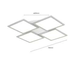 Lucande Arbejdsrum/Kontor|Loftlamper > LED-loftlampe Ilira, 4 lyskilder, sølv, CCT, dæmpbar